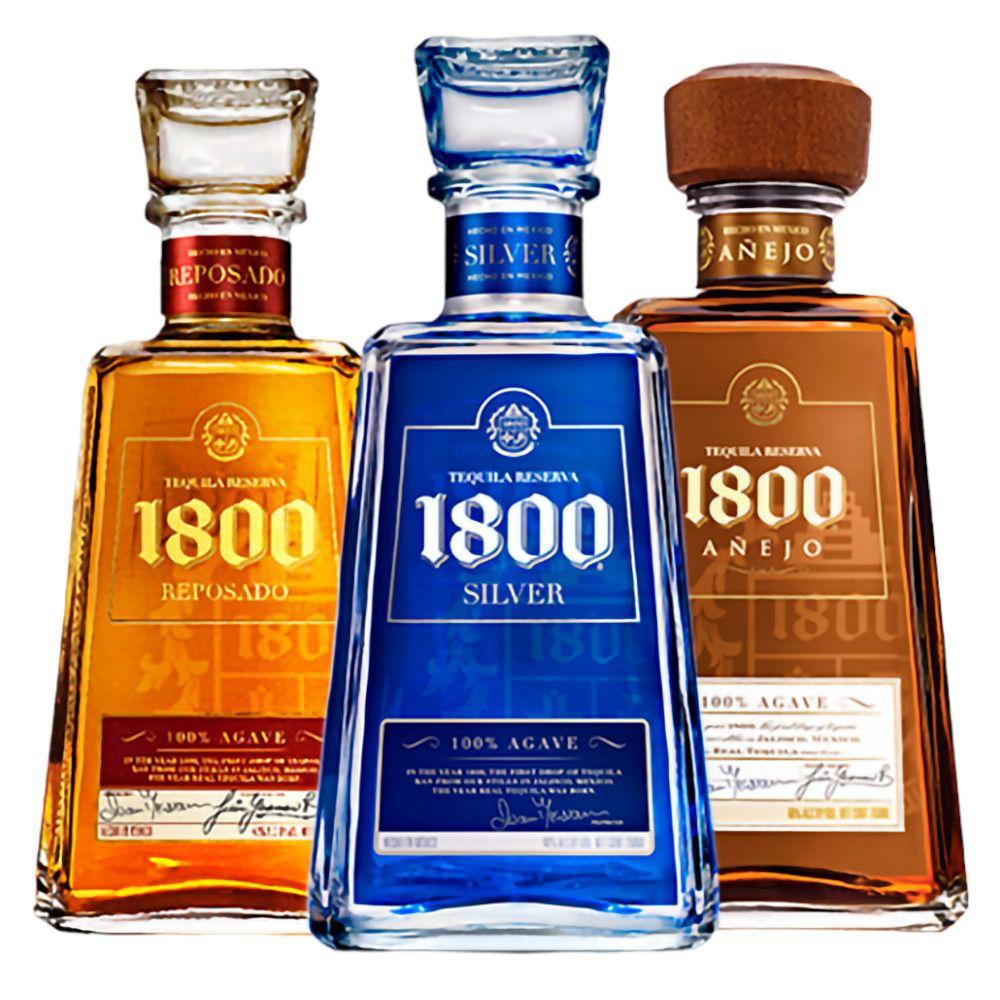 kit 3 Tequila 1800 Silver - Reposado - Anejo - VIRTUAL
