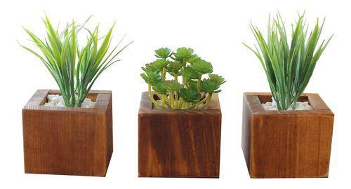 Kit 3 Vasinhos Planta Artificial Decoração Gabinete Banheiro - HM Design -  Vasos para Plantas - Magazine Luiza
