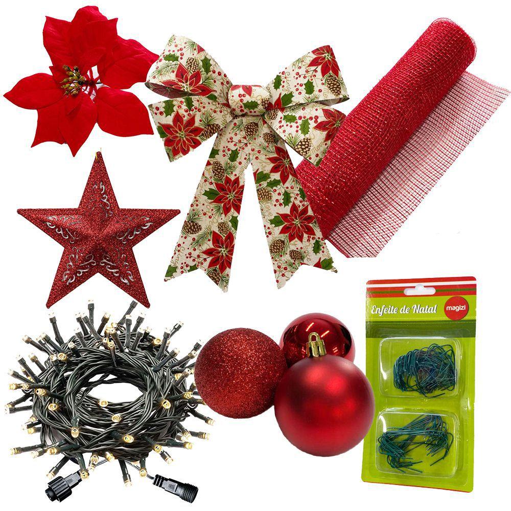 Kit 35 Peças Enfeites de Natal Vermelhos Pisca-pisca 110v para Árvore Média e Grande - YAZI - Outros Natal - Magazine Luiza Kit 35 Peças Enfeites de Natal Vermelhos Pisca-pisca 110v para Árvore Média e Grande - YAZI - Outros Natal - Magazine Luiza