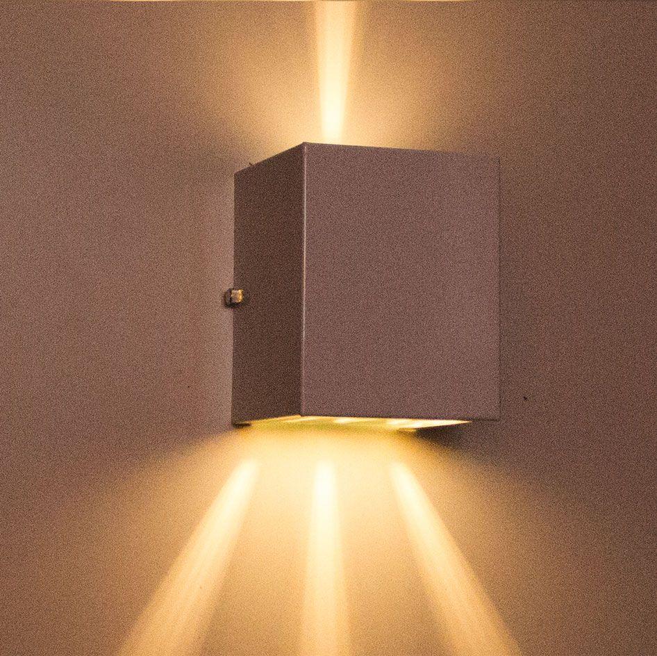 kit 3x Arandela de efeito 4 fachos marrom + Lâmpada Led 7w 3000k ...