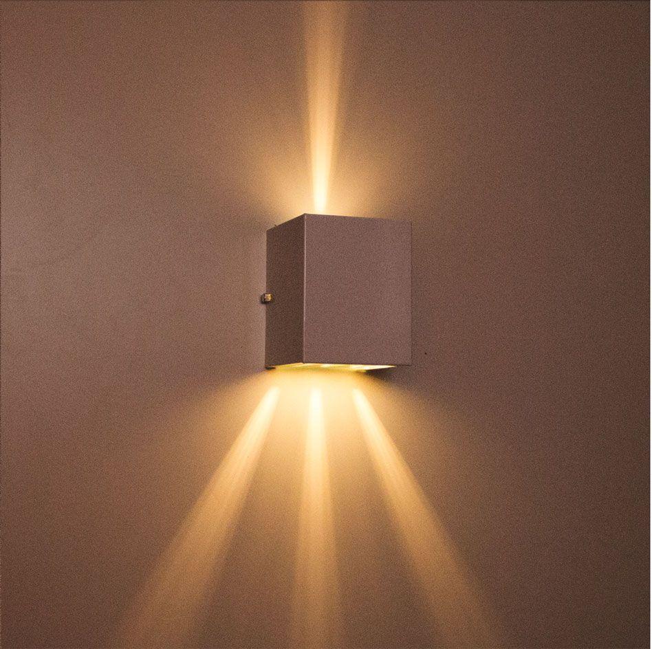 kit 3x Arandela de efeito 4 fachos marrom + Lâmpada Led 7w 3000k