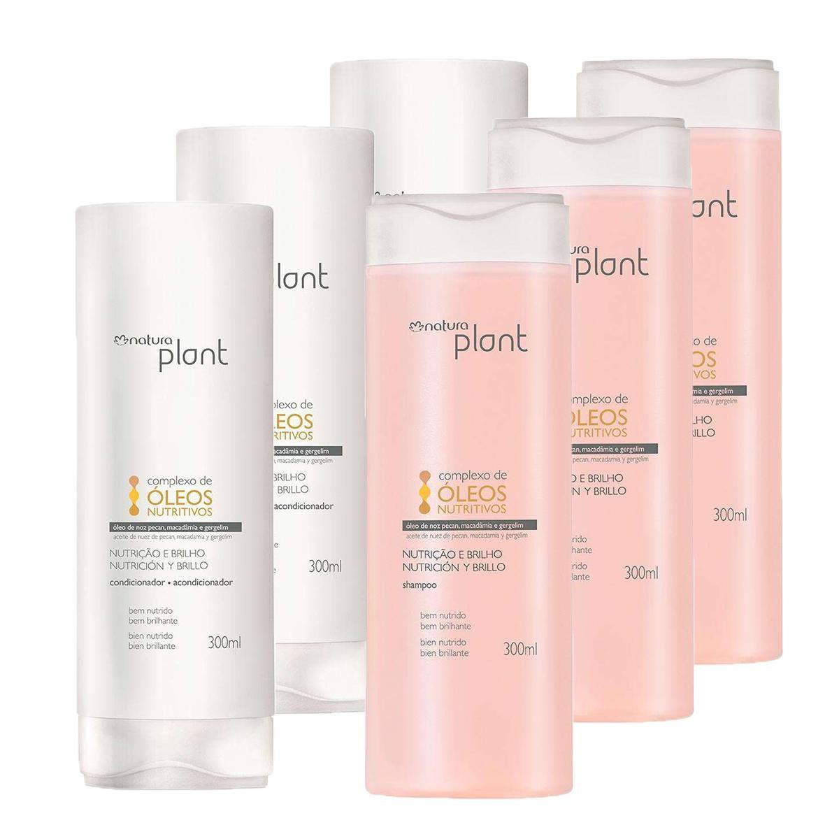 Kit 3x shampoo+condicionador natura plant nutrição e brilho - Kit Shampoo e  Condicionador - Magazine Luiza