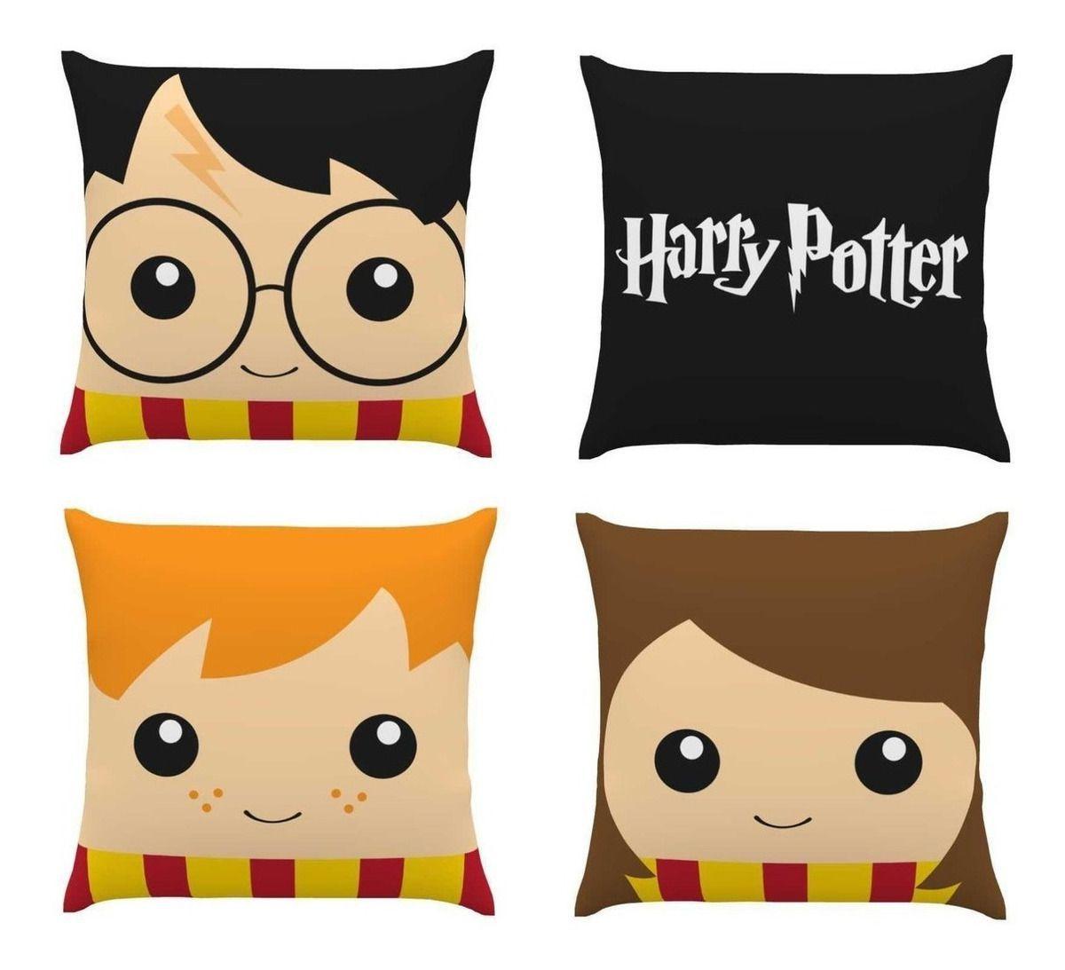 Kit 4 Almofada Infantil Geek Desenho Harry Potter 30x30cm Atelie Dani Artes Almofada Decorativa Magazine Luiza