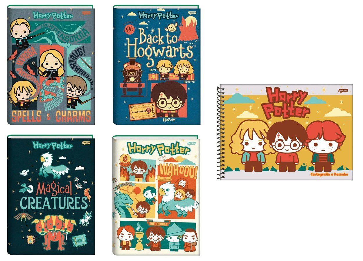 Kit 4 Cadernos Harry Potter Brochurao 96 Fls 1 Caderno De Desenho Jandaia Caderno De Desenho Magazine Luiza