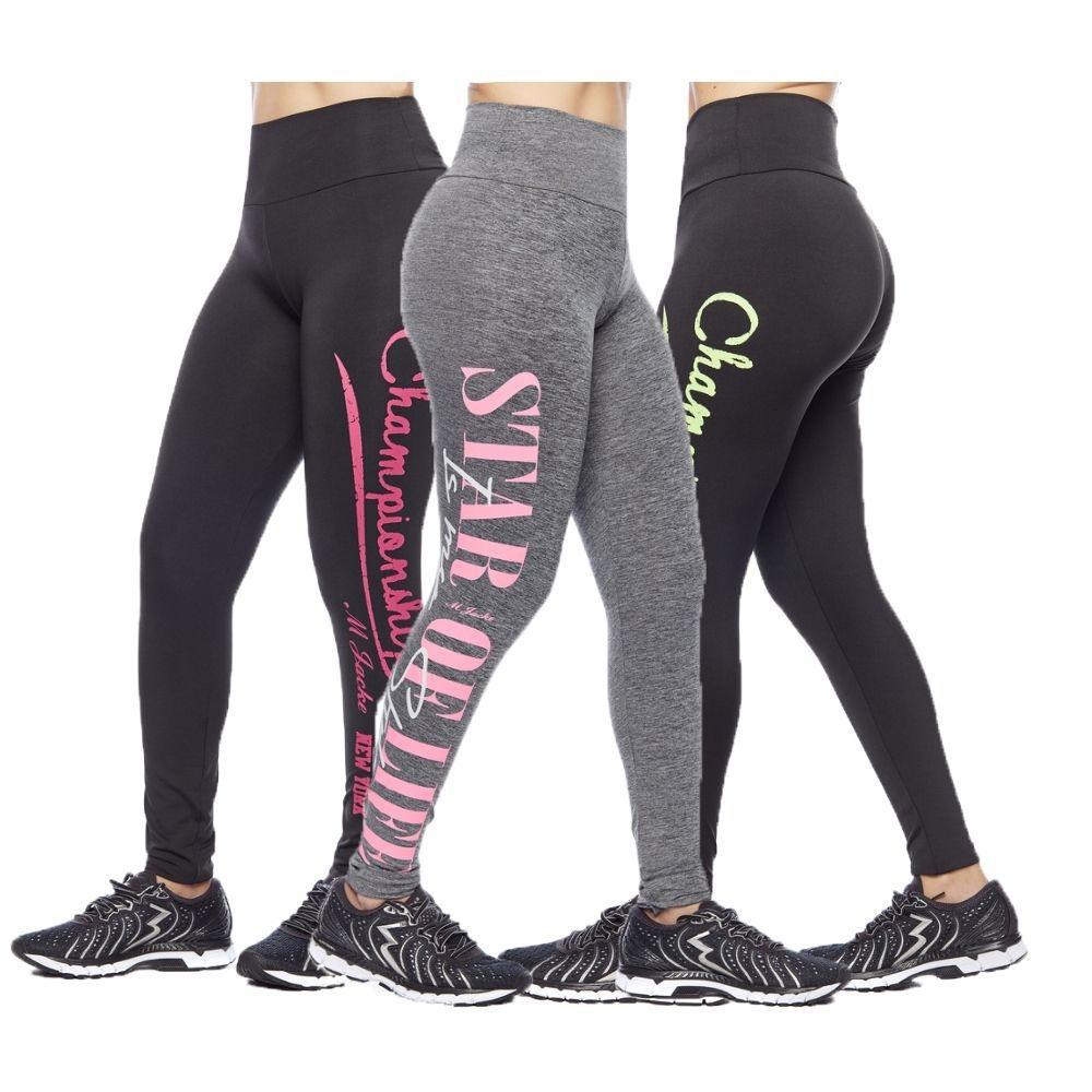 Kit 4 Calças Legging Feminina Fitness Modeladora Ginástica Academia Cintura  Alta Atacado - Impherial Shop - Calça Legging - Magazine Luiza