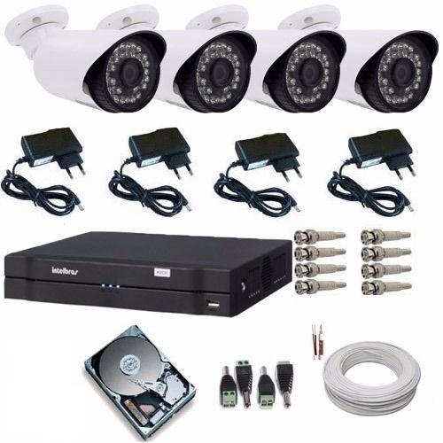 Kit 4 Câmeras De Segurança Residencial Dvr Intelbras 1004 G3 Dvr Intelbrás Gravador de Vídeo