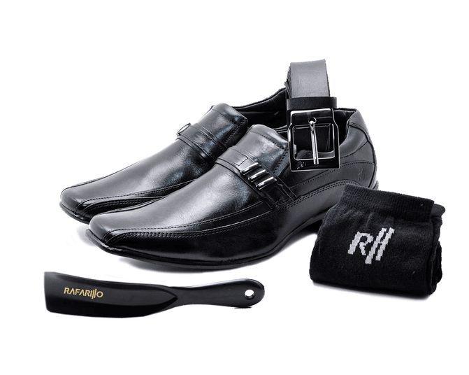 Kit 4 em 1 Sapato Social em Couro Rafarillo 3401300 preto 333 - Sapato  Social Masculino - Magazine Luiza