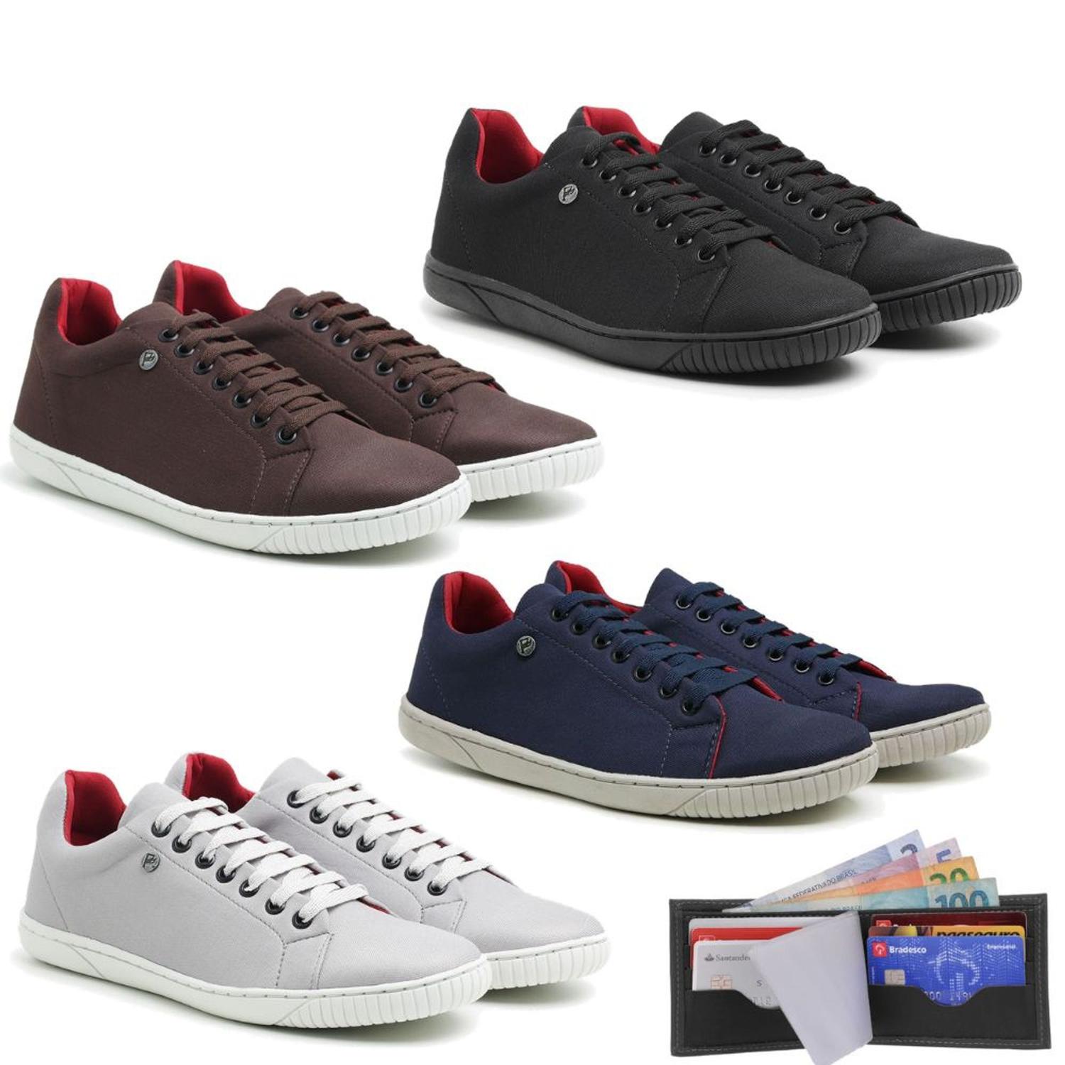Kit 4 Pares De Sapatenis Casual Masculino Com Cadarço+ Carteira Para o Dia  a Dia - homem social - Kit Masculino - Magazine Luiza