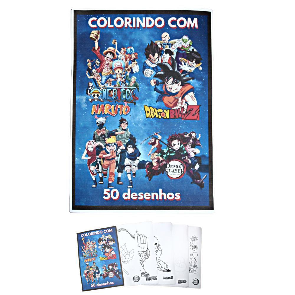 Kit 50 Desenhos Para Colorir Anime Envio Imediato - INFINITY - Kit