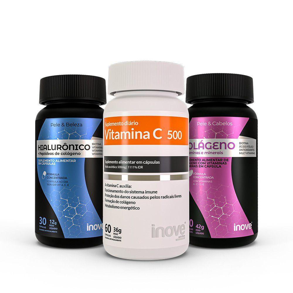 Kit Acido Hialuronico Peptideos De Colageno 30 Caps Colageno Vitaminas E Minerais 60 Caps Vitamina C 500 60 Caps Inove Nutrition No Magalu Magazine Luiza