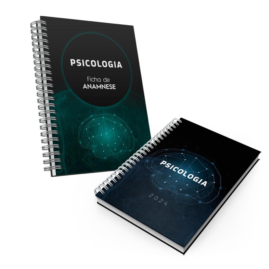 Kit Agenda Psicologia ficha anamnese Psicológica capa dura