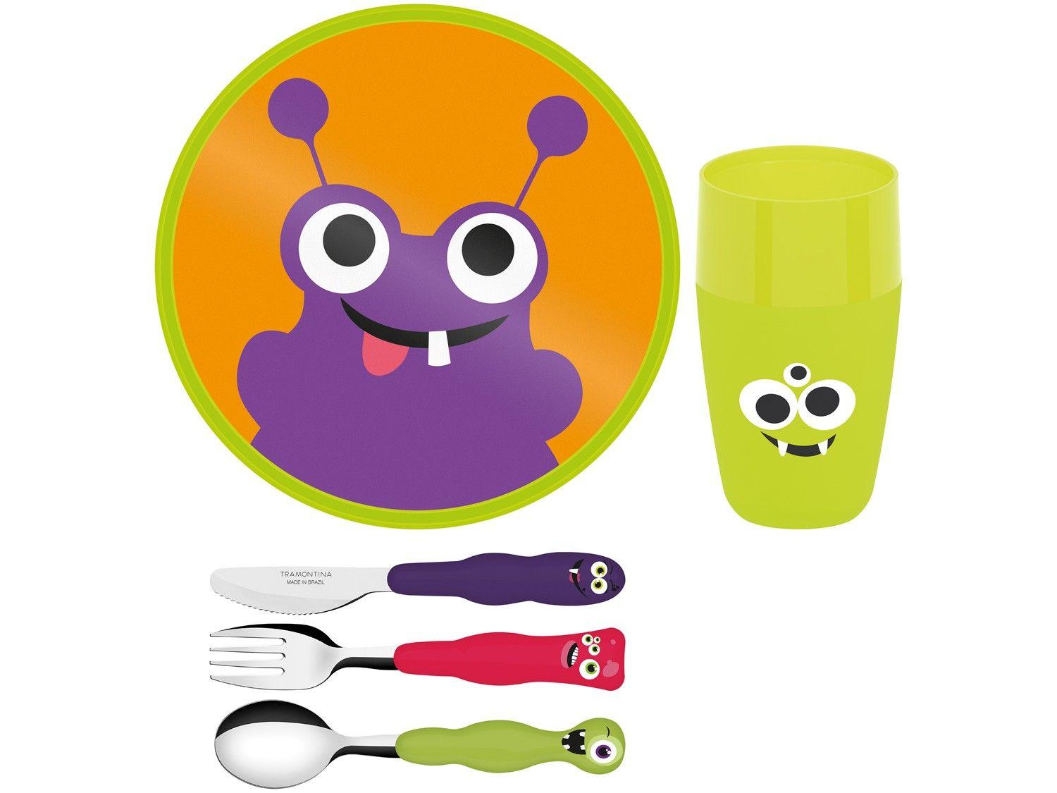 Kit Alimentação Infantil 5 Peças Lirous Tramontina Colorido