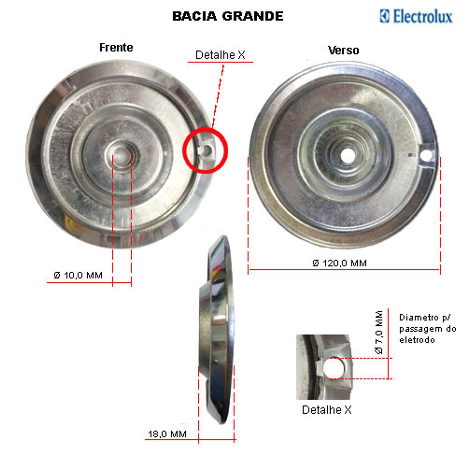 Kit bacias + grelhas para fogões electrolux 4 bocas 52 smc - Peças e ...