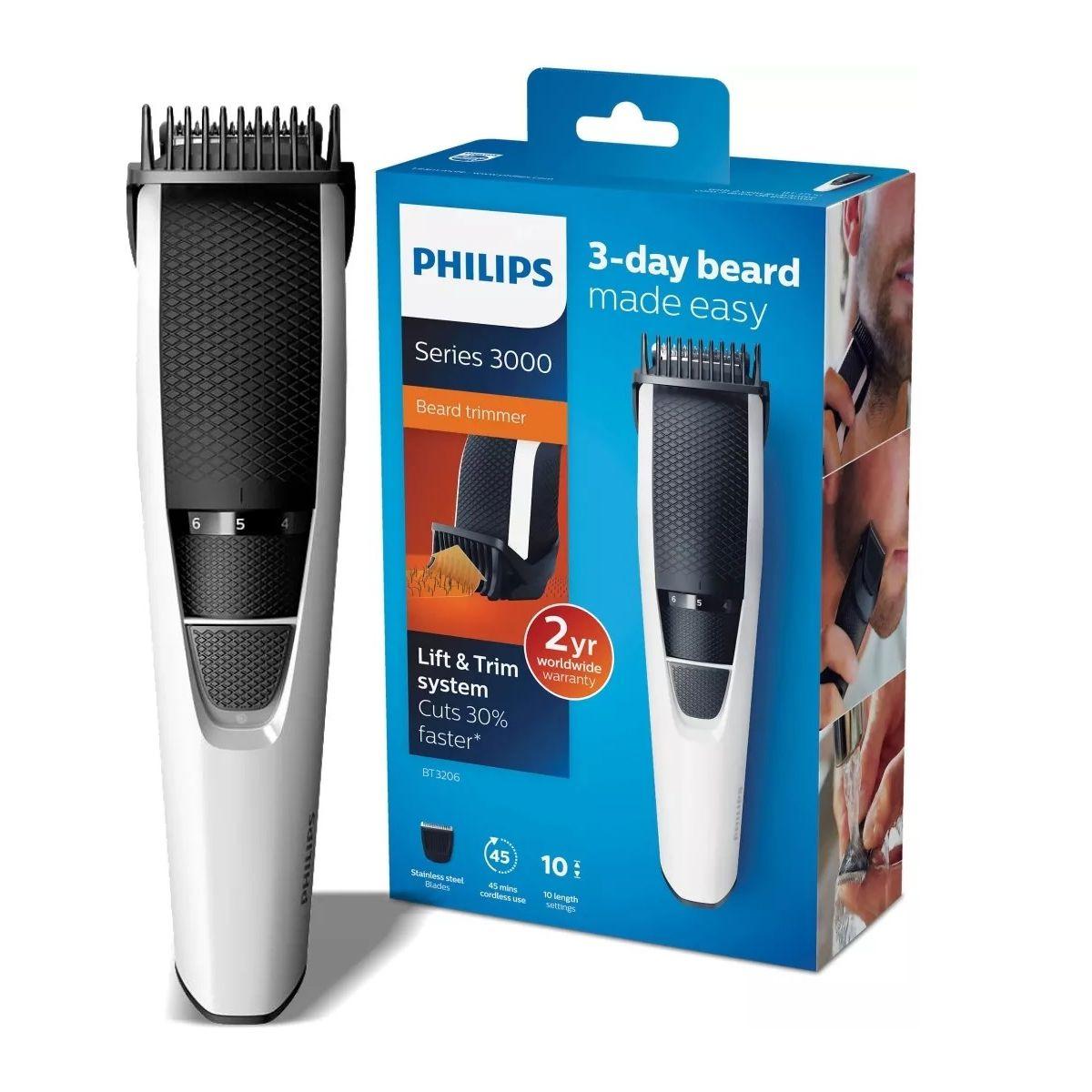 Kit Barbeador Aparador de Pelos Barba Cabelos Philips BT3206/14 Bivolt ...