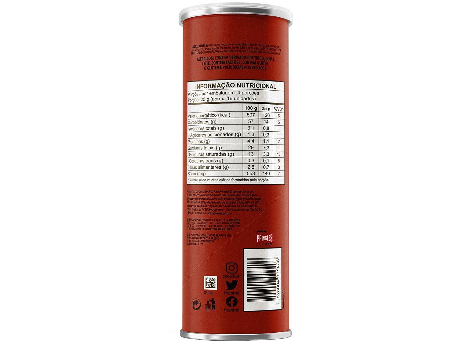 Kit Batata Pringles Churrasco 109g 3 Unidades