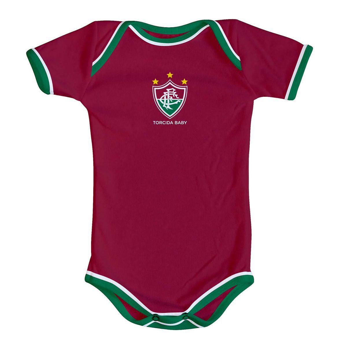 bebe com camisa do fluminense