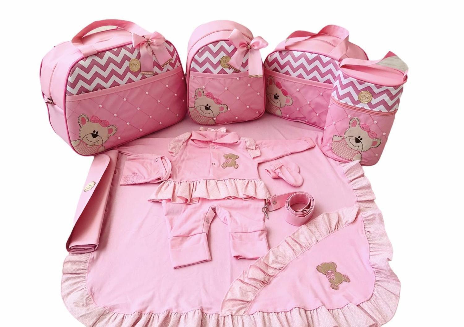 Kit Bolsa Maternidade 5 Pecas Completo Ursa Princesa Termica Rosa Bebe Com Saida Maternidade Elya Baby Kit Bolsa Maternidade Magazine Luiza