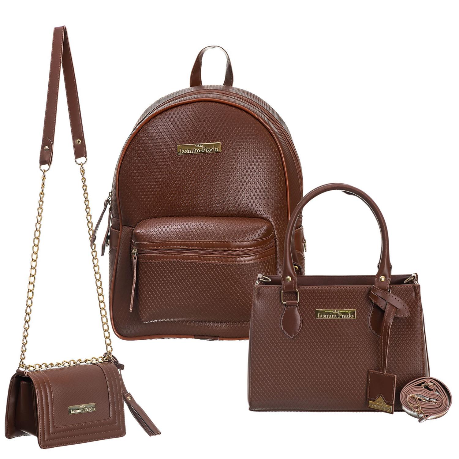 kit bolsa mochila + bolsa tiracolo e carteira Iasmim prado - Kit Feminino -  Magazine Luiza