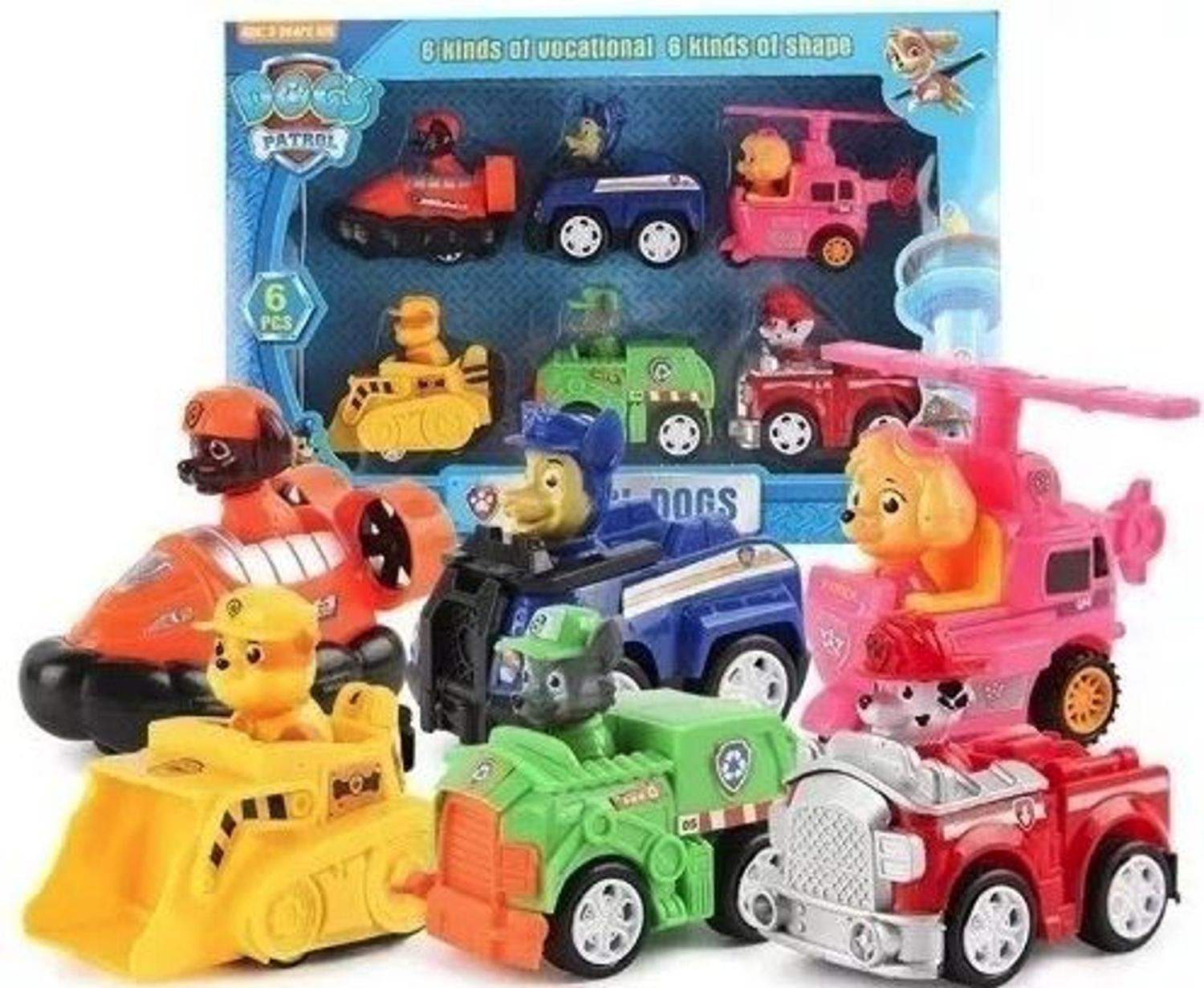 Kit brinquedo com 6 carrinhos patrulha canina fricção presente dia das  crianças - Carrinho de Fricção - Magazine Luiza