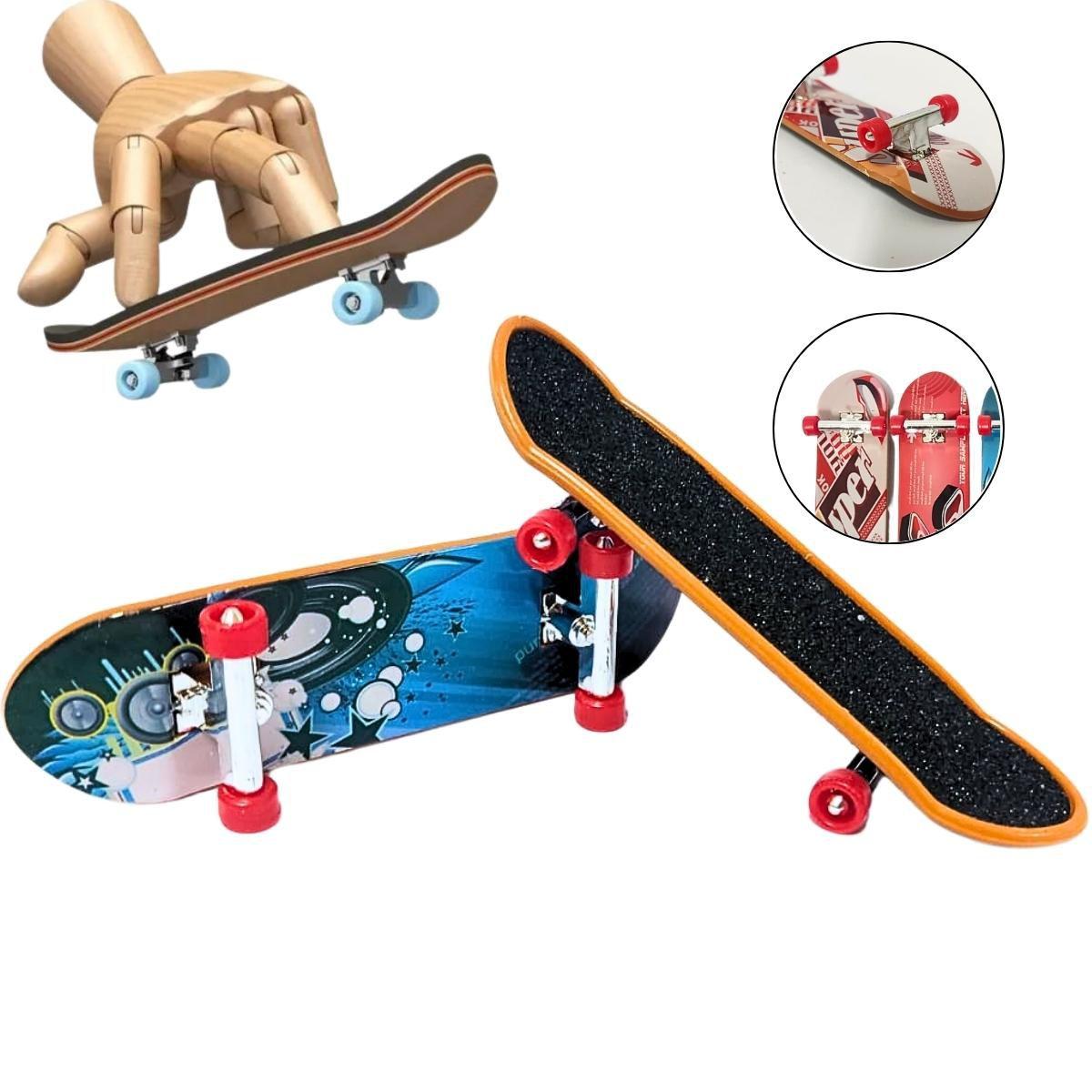 Kit 5 Skate De Dedo Fingerboard Sk8 Truck Lixa Miniatura