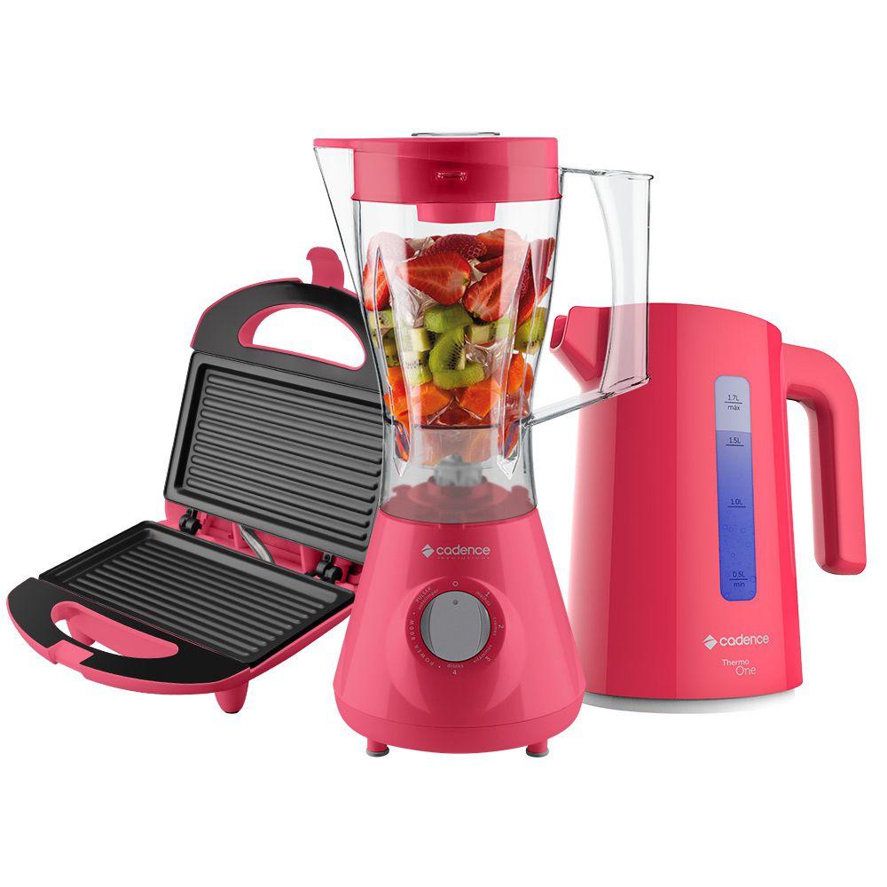 Kit Cadence Colors Rosa Doce - Liquidificador - Chaleira - Sanduicheira ...