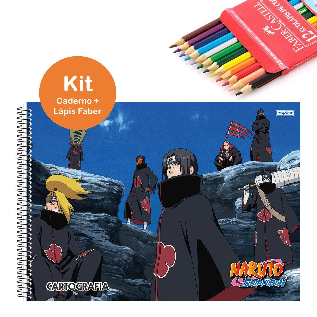 Kit Material Escolar Infantil Completo Naruto Shippuden Nf