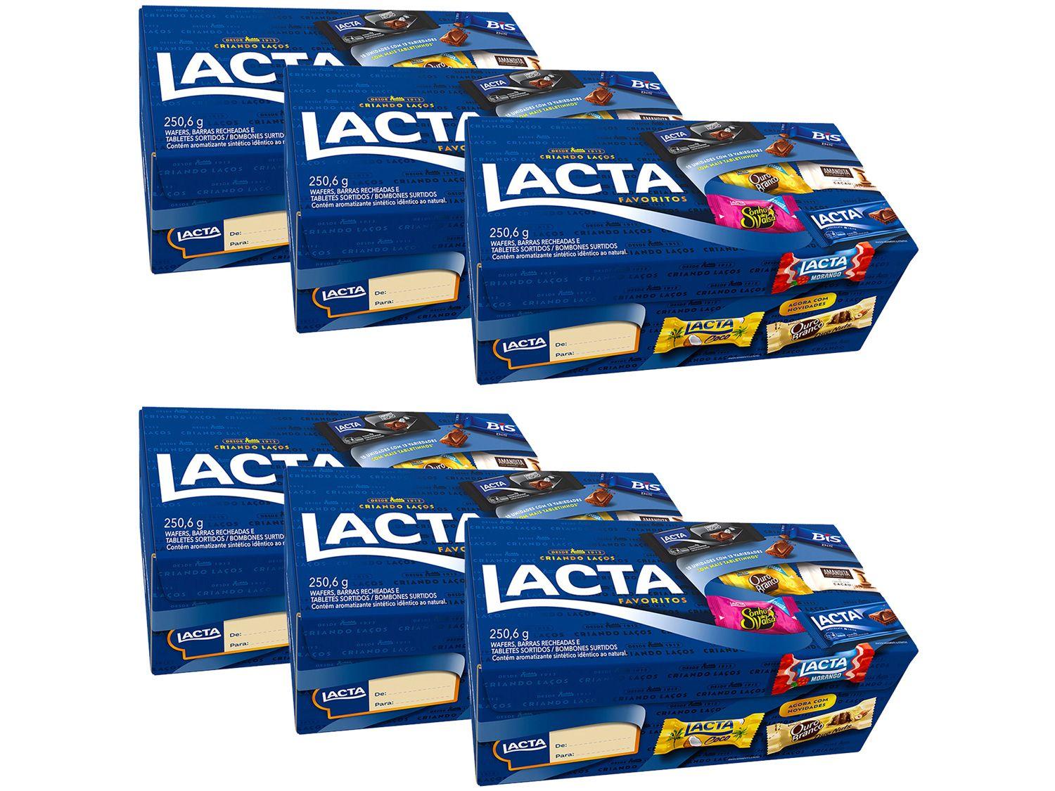 Kit Caixa de Bombom Lacta Favoritos 250,6g