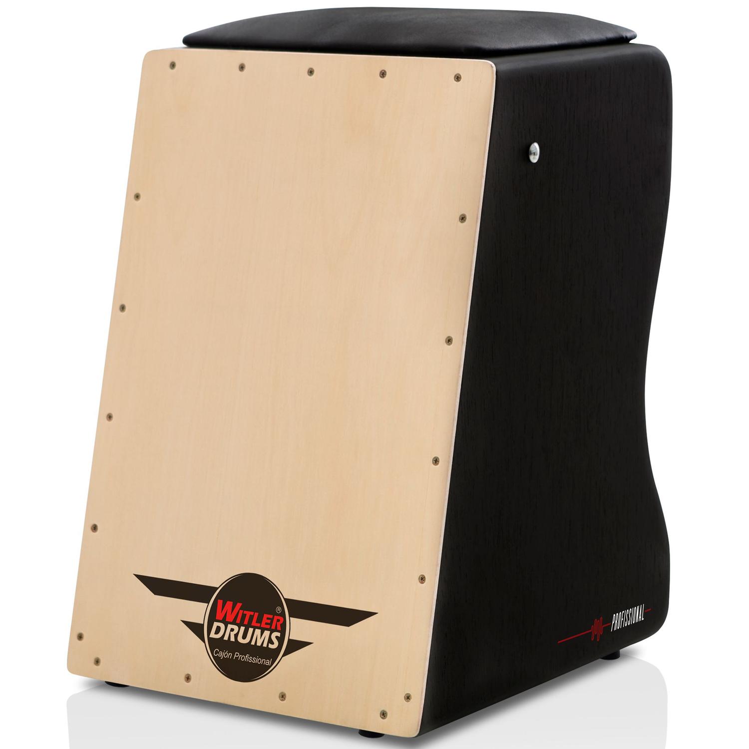 KIT Cajón Eletroacústico 01 Bag Case 10 Acessórios Witler Drums