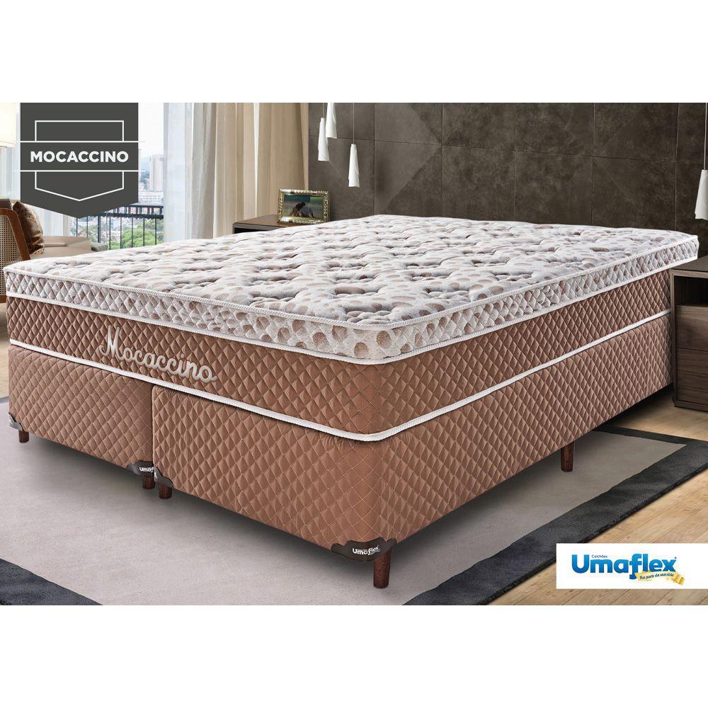 Kit Cama Box Mocaccino + Colchão Queen Size Molas Ensacadas 158x198x72cm -  Megacasa - Umaflex - Cama Box Queen Size - Magazine Luiza