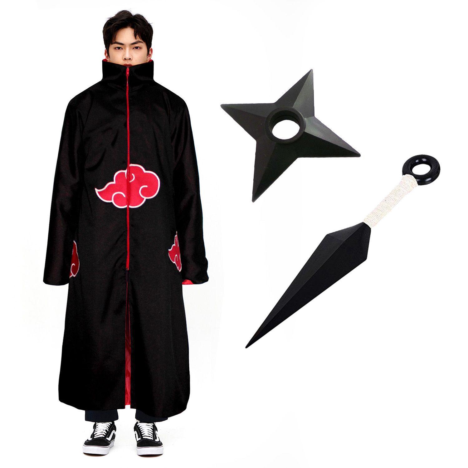 Kit Capa Akatsuki Kunai Shuriken Naruto Cosplay Itachi Manto - Panda Nerd -  Fantasia - Magazine Luiza