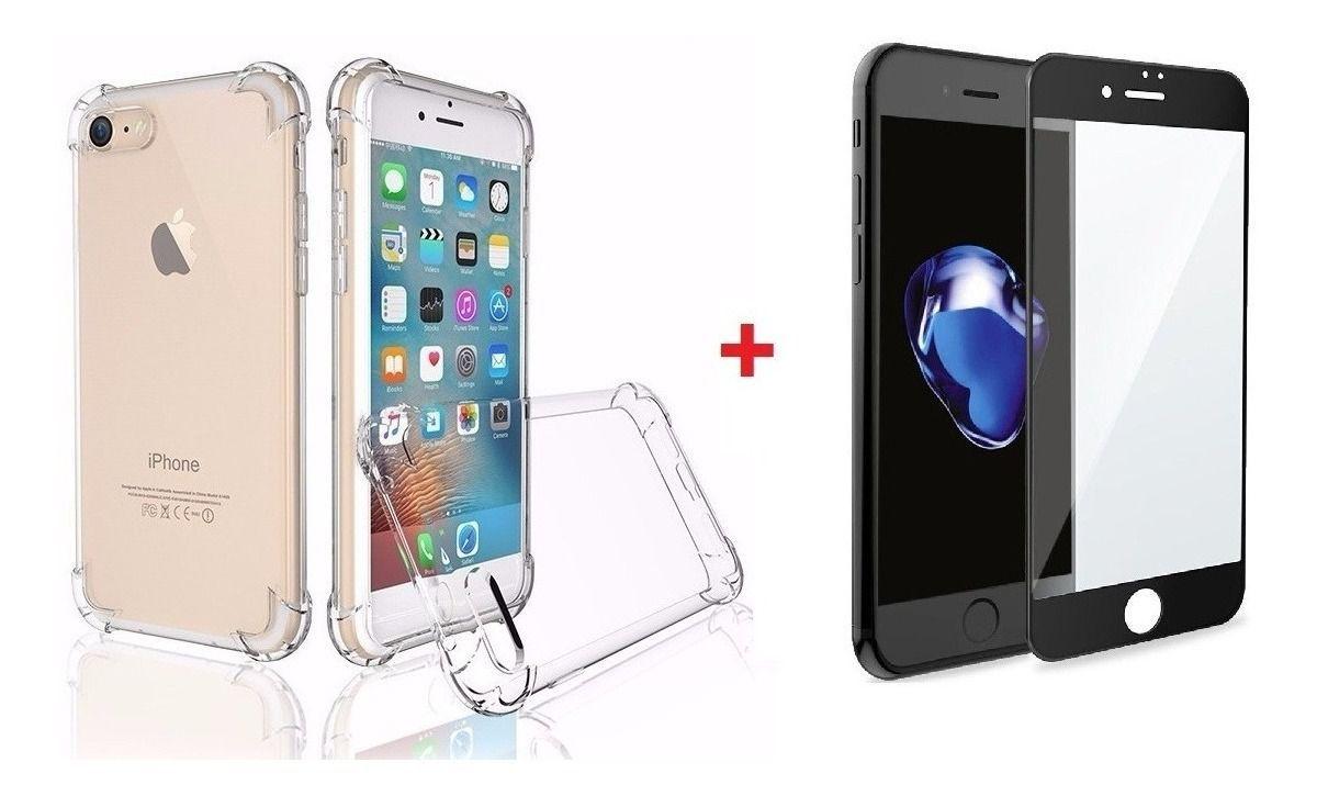 Kit Capa Anti Impacto Transparente + Película De Vidro 5D iPhone 6 6s 7 8 6  Plus 7 Plus 8 PLus - Smart Select - Kit Capinha e Película para Celular -  Magazine Luiza