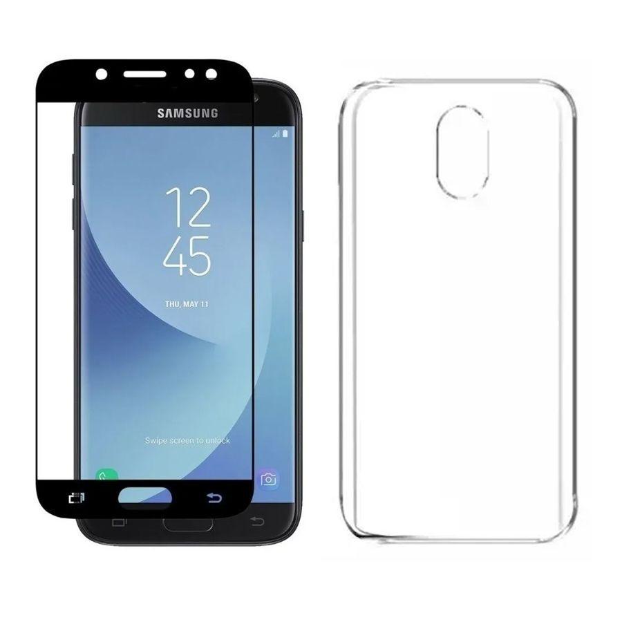 Kit Capinha Silicone Antichoque + Película Vidro 3D Preta Samsung J7 Pro -  HRebros - Kit Capinha e Película para Celular - Magazine Luiza