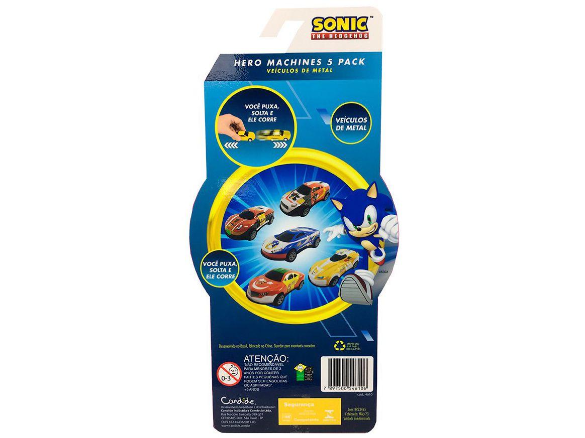 Kit Carrinhos Sonic The Hedgehog Hero Machines