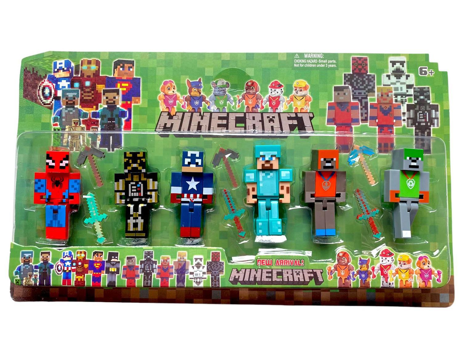 Kit Brinquedo Cartela Bonecos Minecraft E Itens 10 Peças novidades