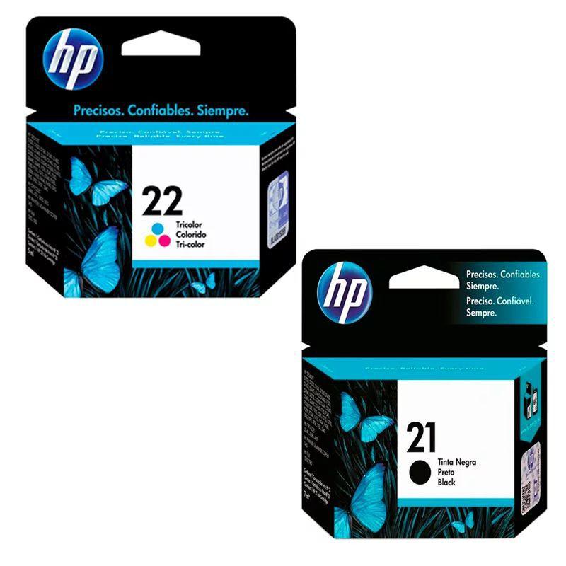 Kit Cartucho Tinta Hp 21 22 p/ Deskjet F4180 D2460 Psc 1410 - Cartucho de  Tinta - Magazine Luiza