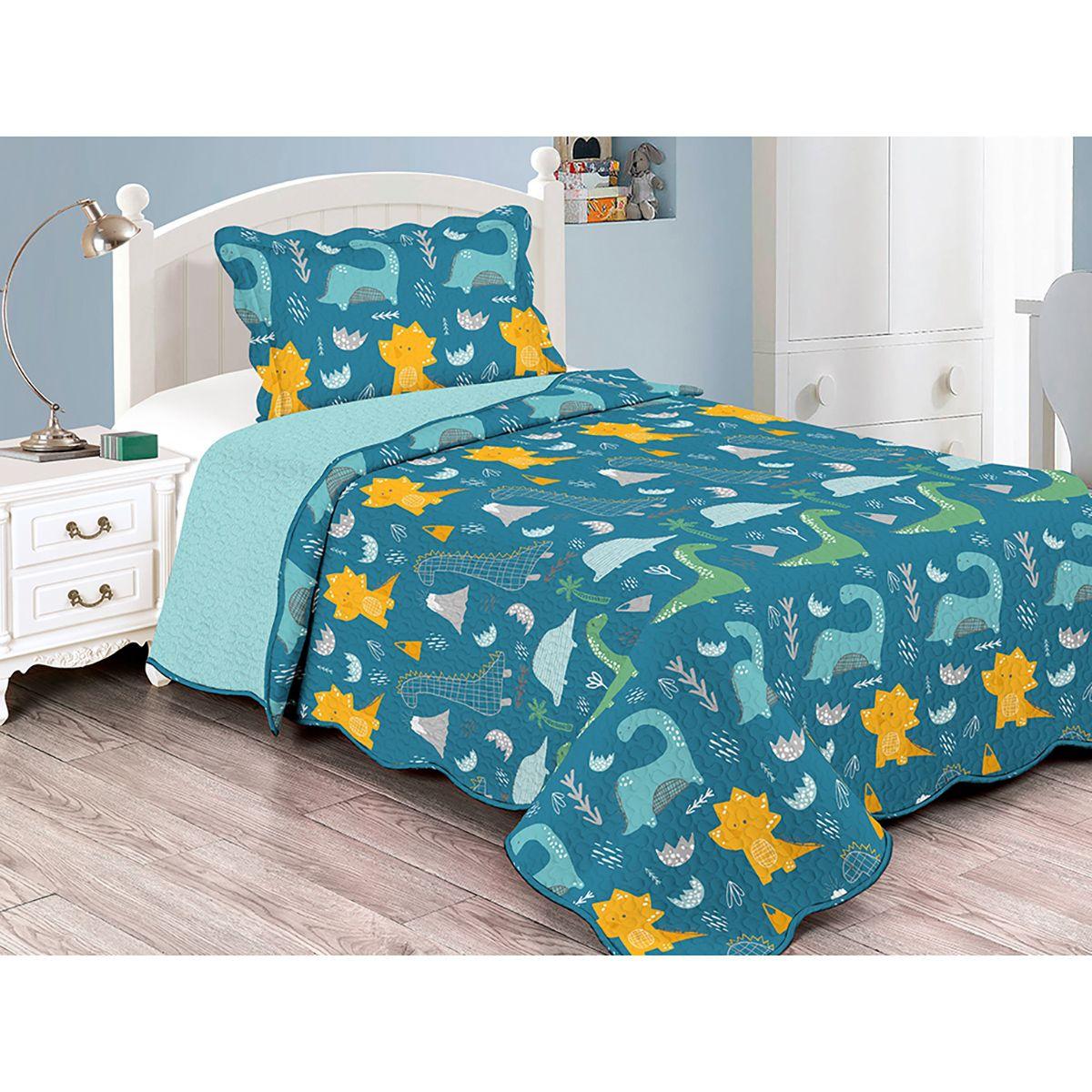 Kit Colcha Solteiro Infantil Camesa Evolution Dinossauros 2 Pecas Enxoval De Cama Magazine Luiza