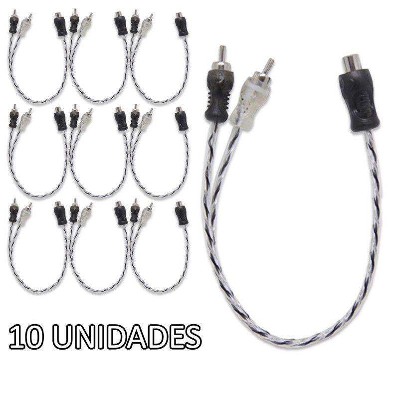 Kit com 10 Cabo Y RCA NWT 2 Macho 1 Fêmea 3,6mm 30cm Kit com 10 Cabo Y RCA NWT 2 Macho 1 Fêmea 3,6mm 30cm