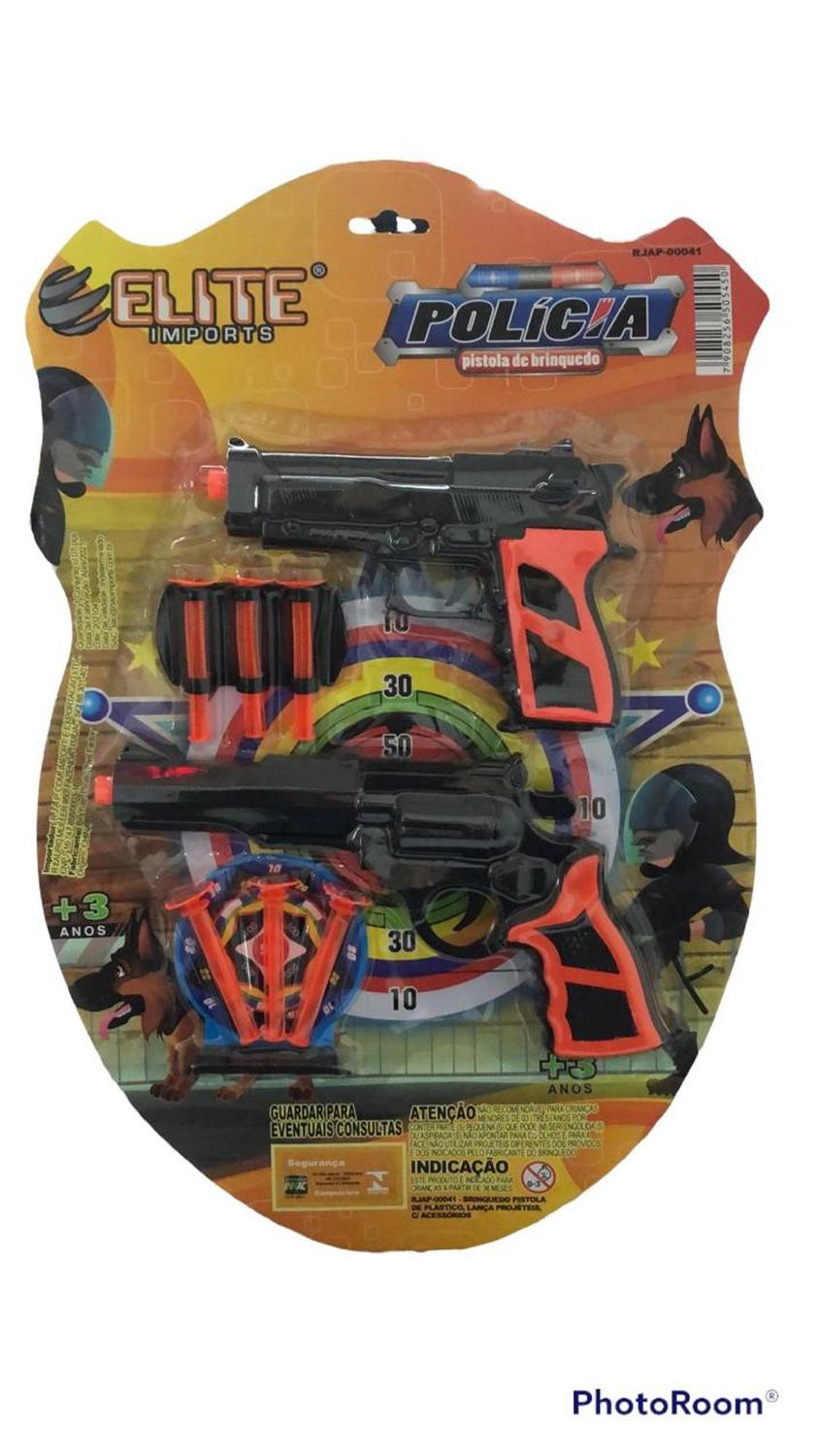 Kit 2 Arminha Policial de Brinquedo Lançador com Dardos do Tipo