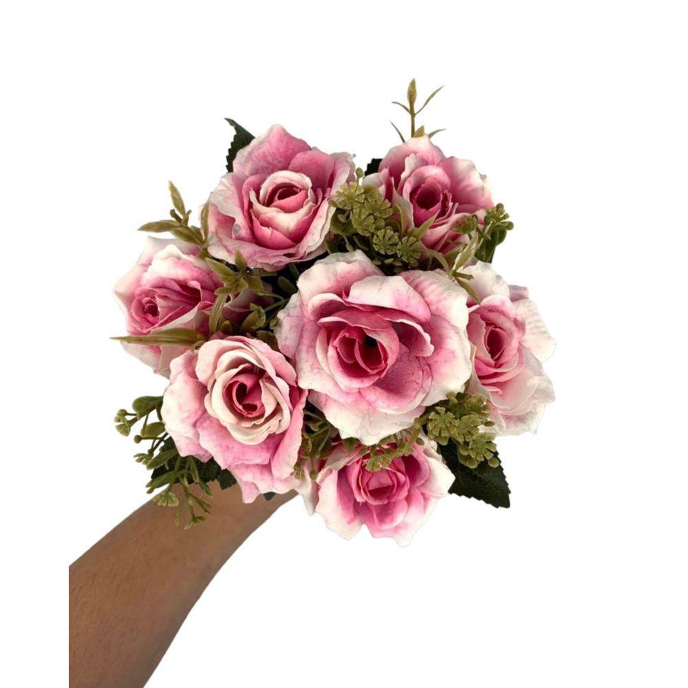 Kit com 3 Buquês Rosas Flores Artificiais Decoração - Chen - Buquê de Flor  - Magazine Luiza