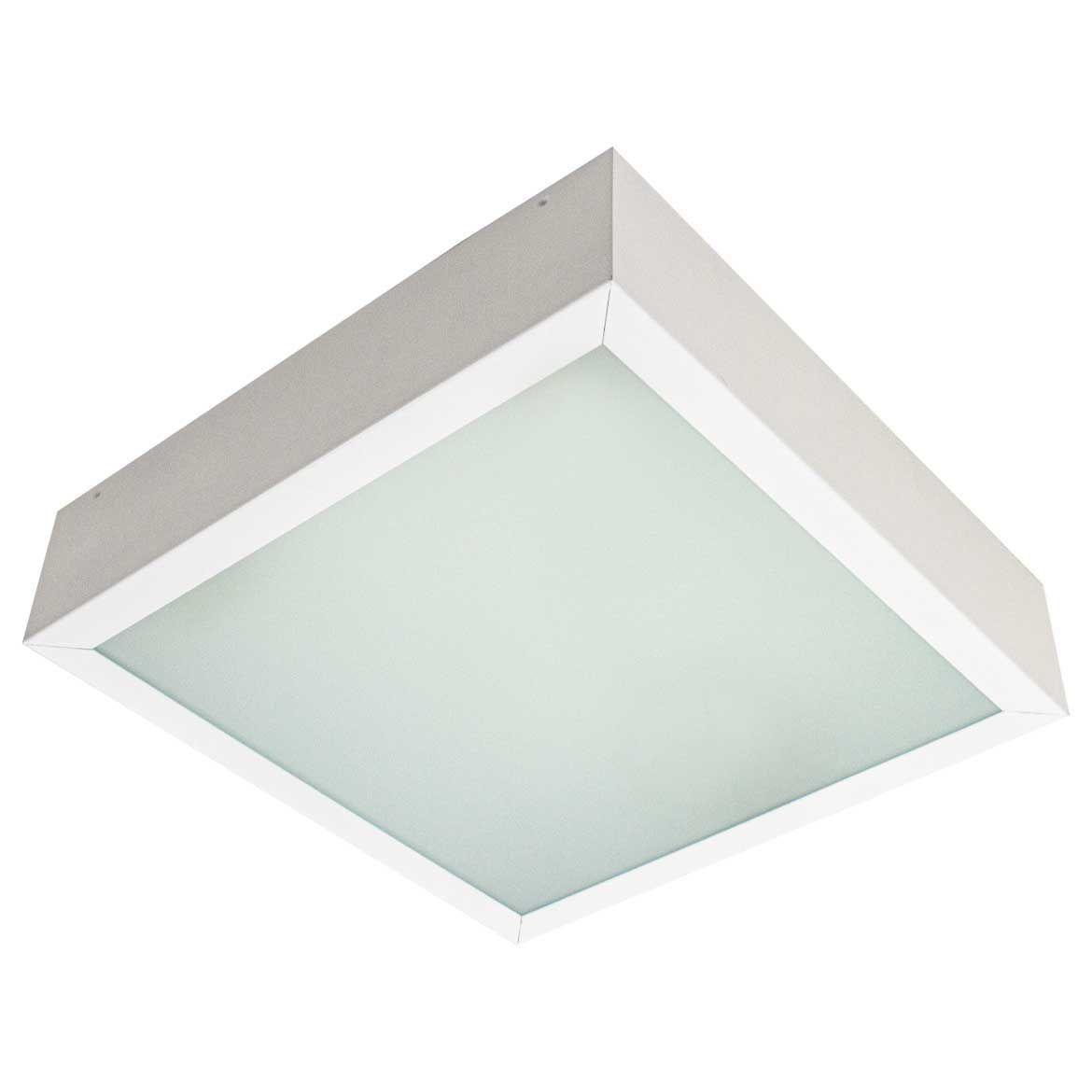 kit com 3 Plafon de sobrepor 30x30 em aço e vidro jateado luminária de teto para 3 lâmpadas