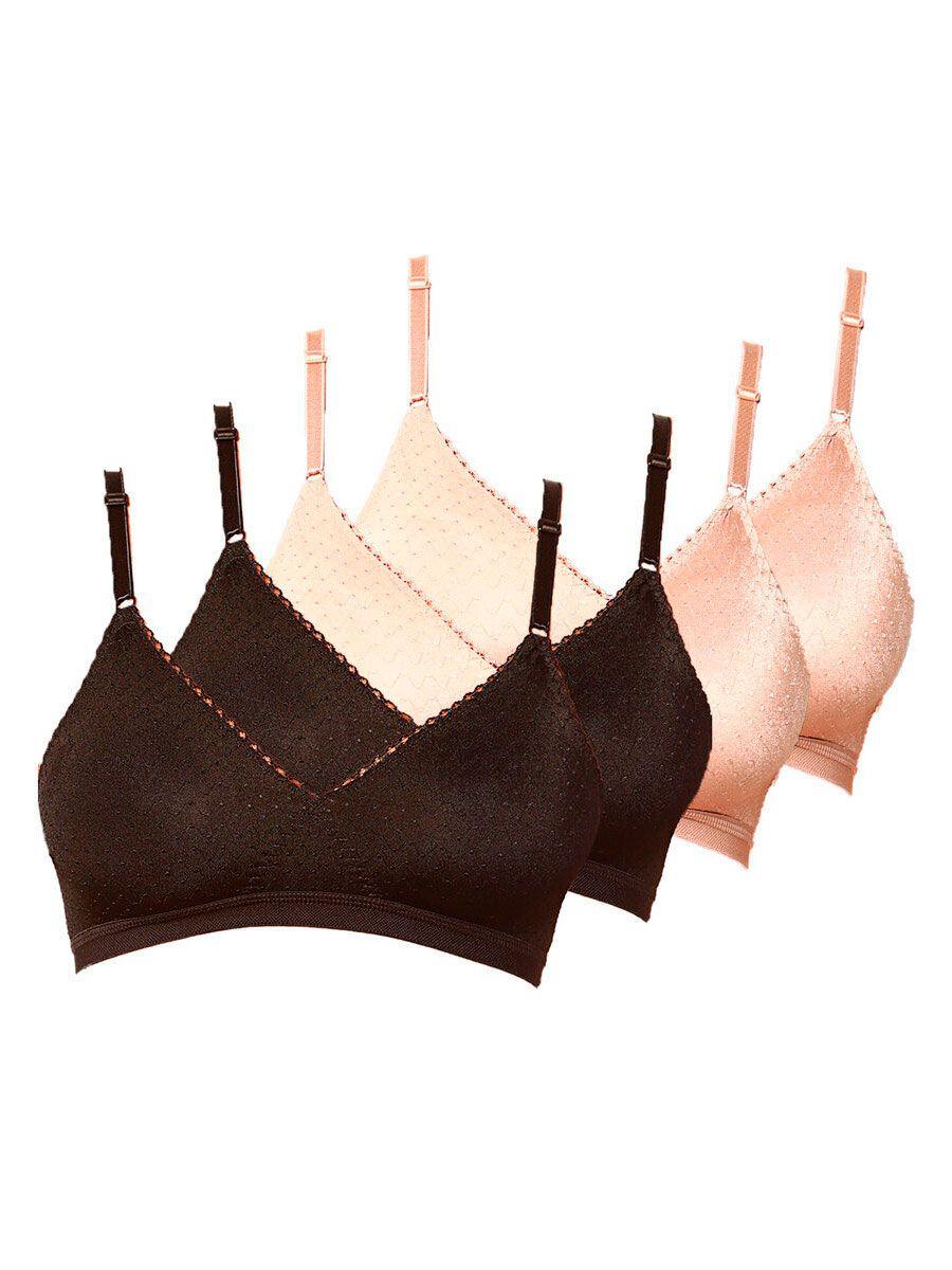 Kit com 4 Sutiãs sem Aro e sem Bojo Poás Demillus 61411
