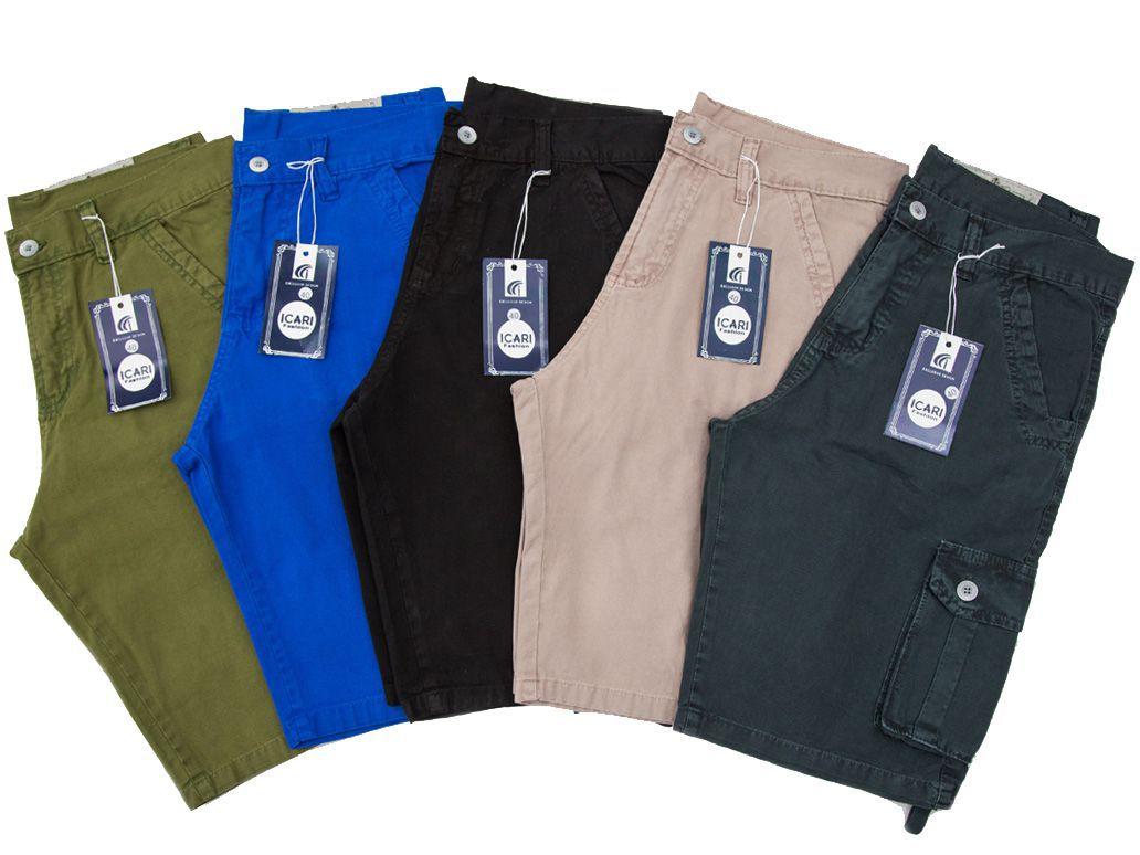bermuda jeans masculina colorida
