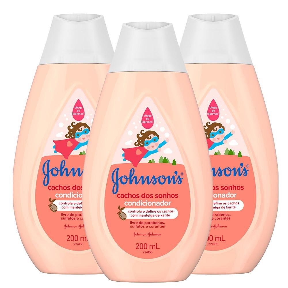 Kit Condicionador Cabelos Cacheados Johnson's Baby 200Ml Com 3 Unidades - Condicionador Infantil - Magazine Luiza