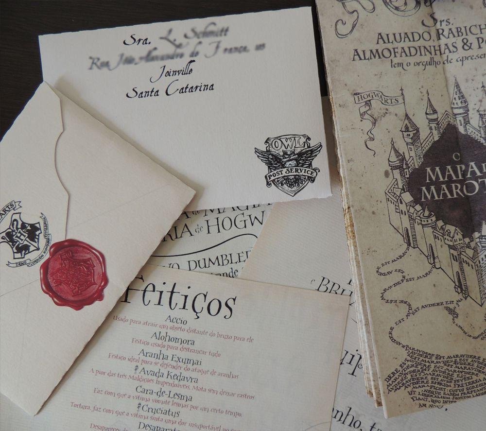 Kit Convocação Harry Potter - Com Carta Personalizada, Mapa do Maroto, Lista  de Feitiços e mais! - Escorrega o Preço