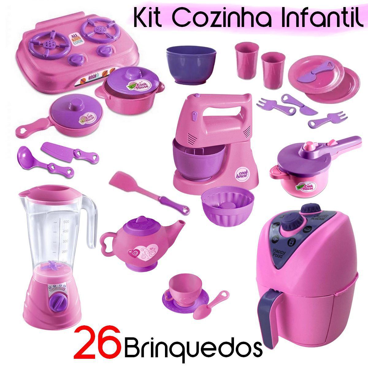 Kit Jogo De Cozinha Infantil Comidinha Microondas Batedeira