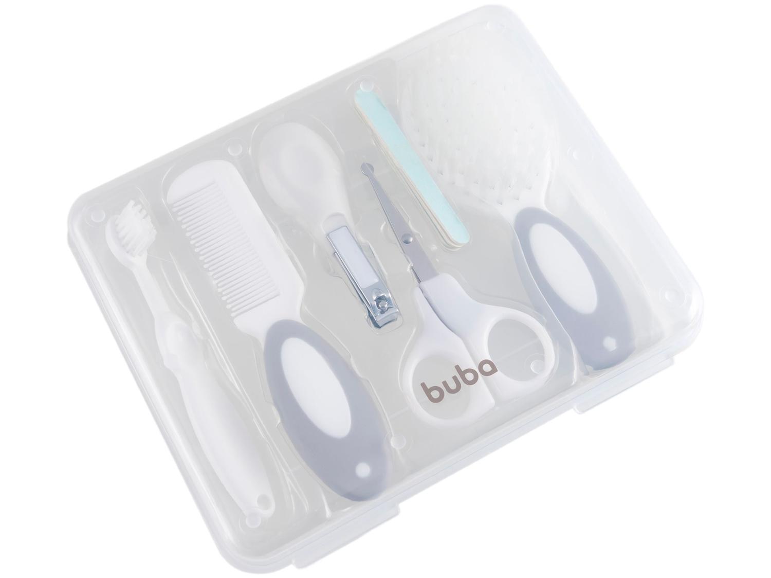 Kit Cuidados Bebê Buba Cinza 9 Peças com Estojo