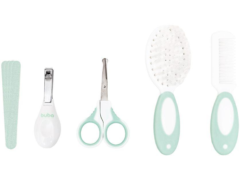 Kit Cuidados Bebê Buba Verde 8 Peças com Estojo