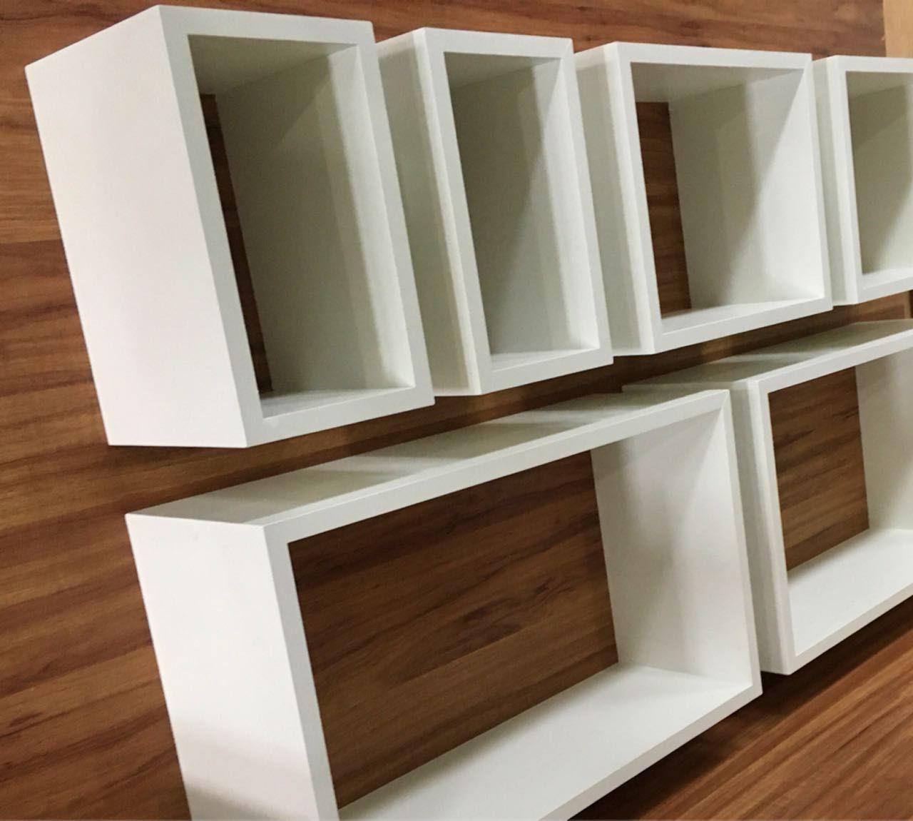 Kit De Nichos 6 Peças Mdf Branco Decoração BD Arte E Decoração