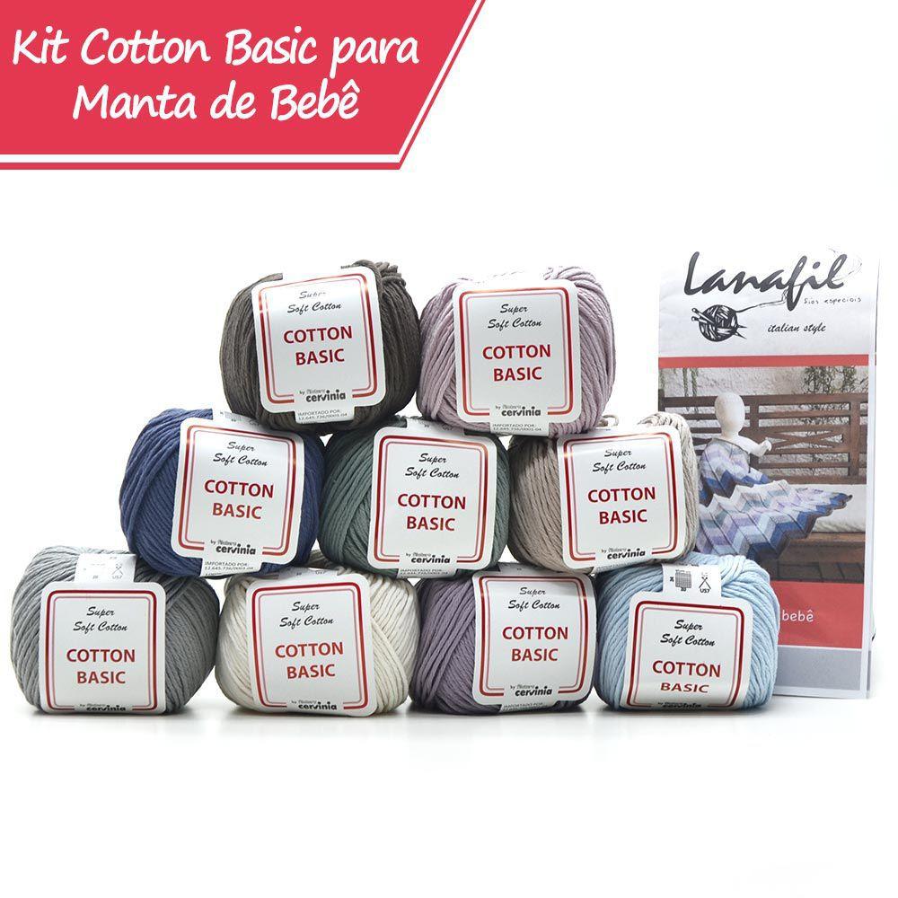 Kit De Trico Manta Para Bebe Cotton Basic 50g Lanafil Manta Para Bebe Magazine Luiza