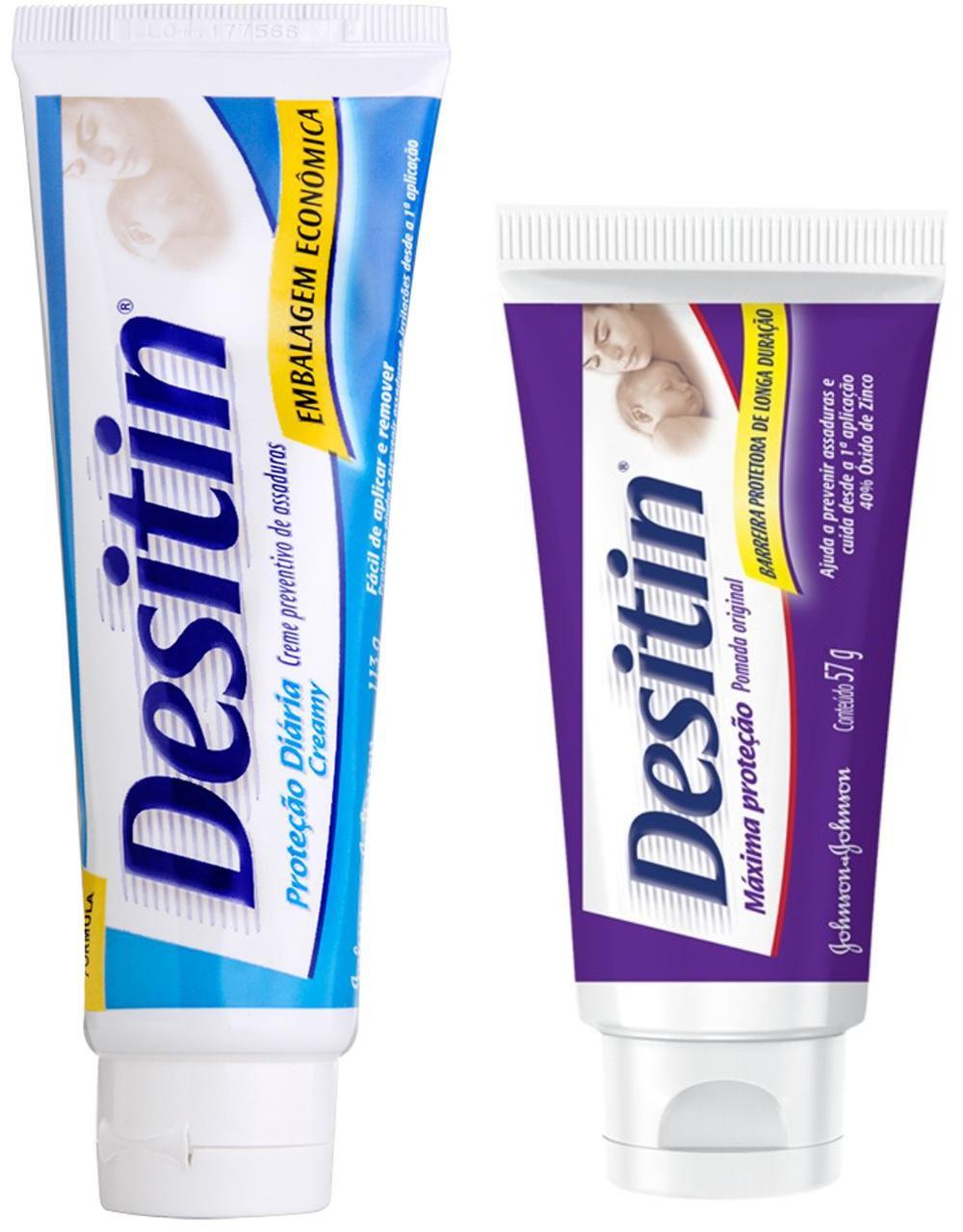 kit Desitin Creamy 113g + Desitin Máxima Duração 57g Pomada / Creme